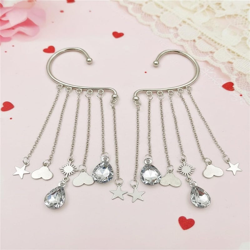 CSIYANJRY99 Elf Ear Cuffs for Women Butterfly Earrings Fairy Ears Goth Punk Ear Cuffs Halloween Accessorie Gothic Punk Jewelry Wrap Droping Earrings - Image 5